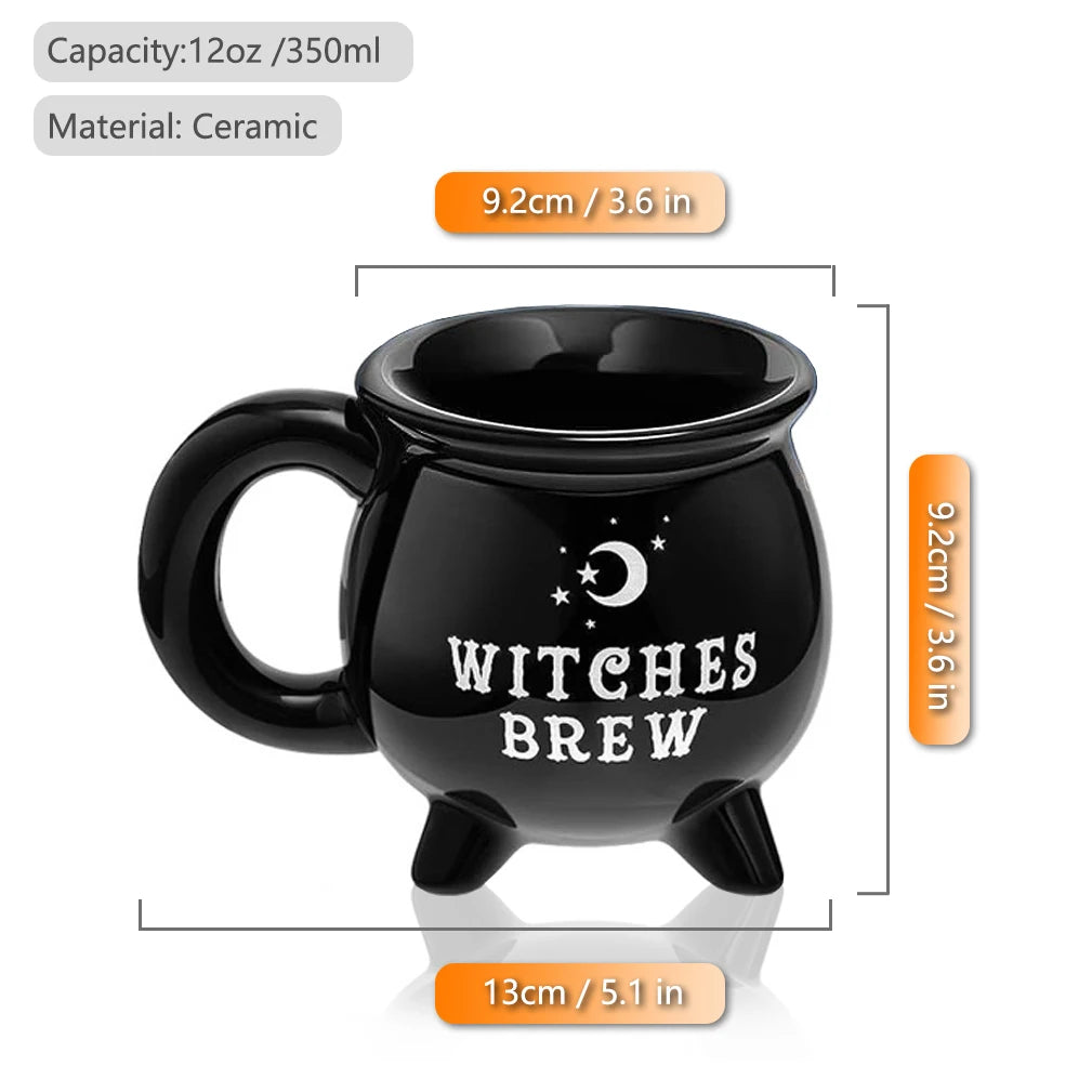 1pc Halloween Witches Brew Cauldron Coffee Mug Ceramic Coffee Cups 12 Oz Mug Ceramic Witchy Gifts Witch Decor Halloween Mug