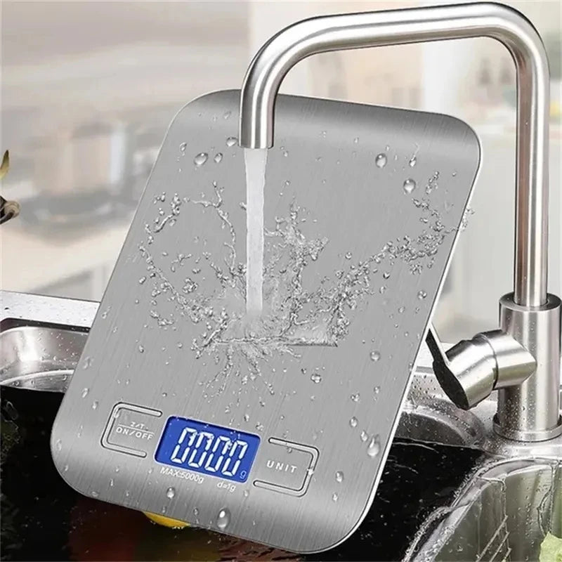Kitchen Scale Stainless Steel Weighing Food Diet Balance Measuring LCD Precision Electronic Scales Baking Measuring Tools