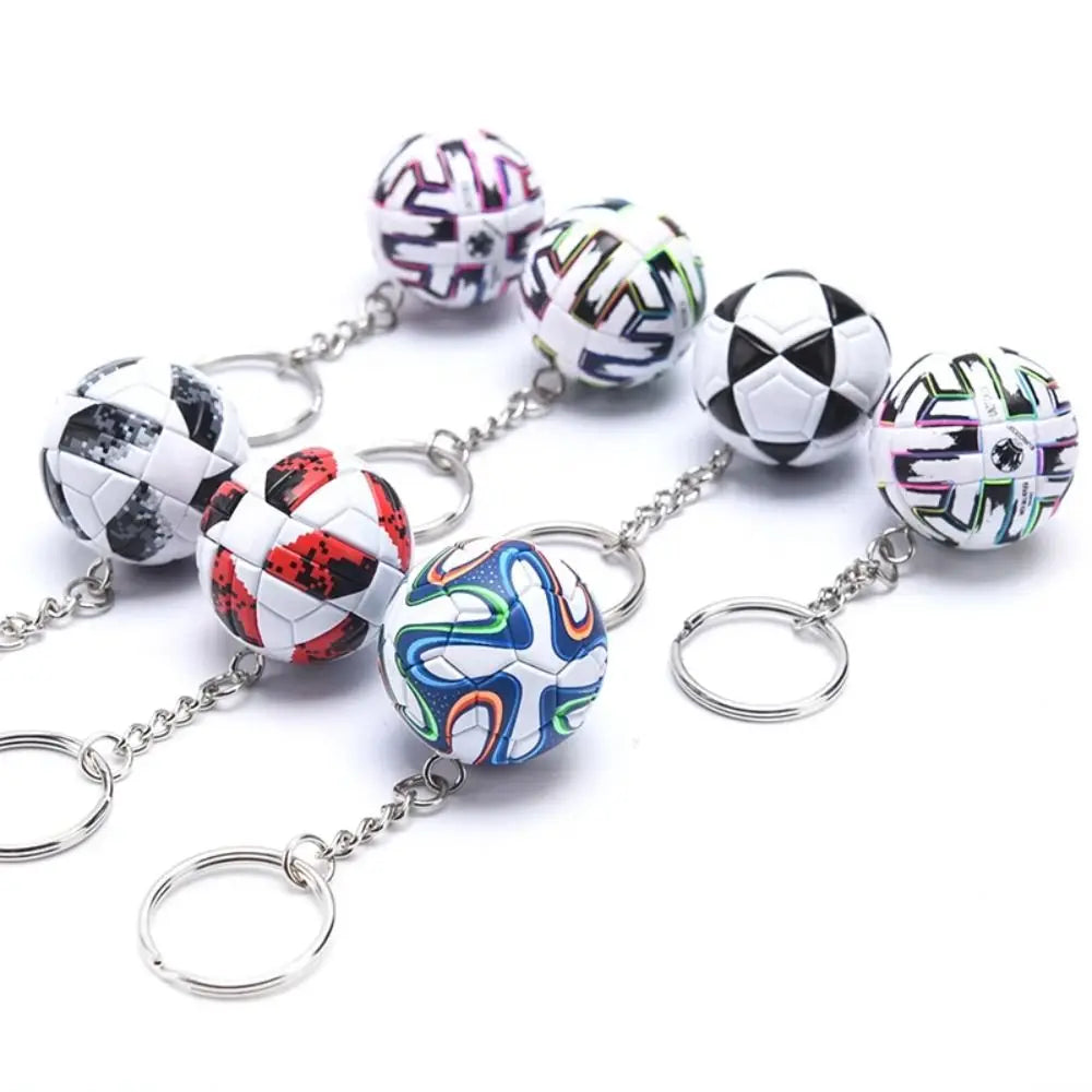 Leather Football Keychain New Exquisite Key Chain Souvenir Decoration Toy Keyring Ring School Reward for Kid Pendant Accessory