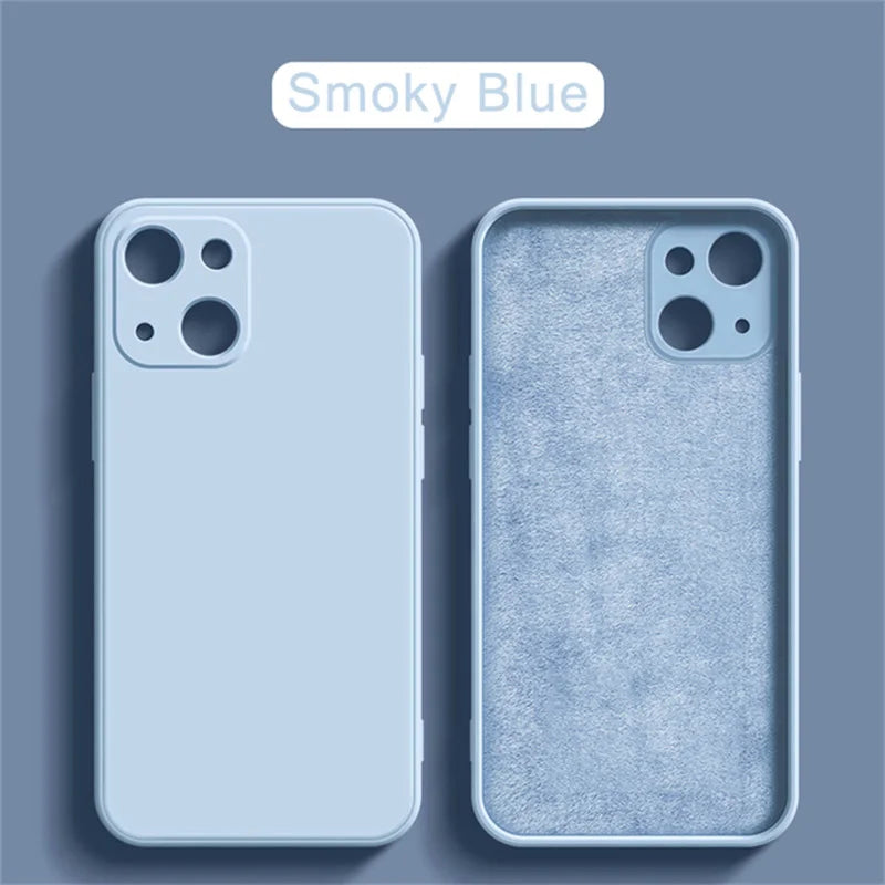 Luxury Liquid Silicone Shockproof Case for iPhone 11 12 13 14 15 Pro Max 7 8 14 15 Plus X XS XR Max Mini Back Soft Cover Funda