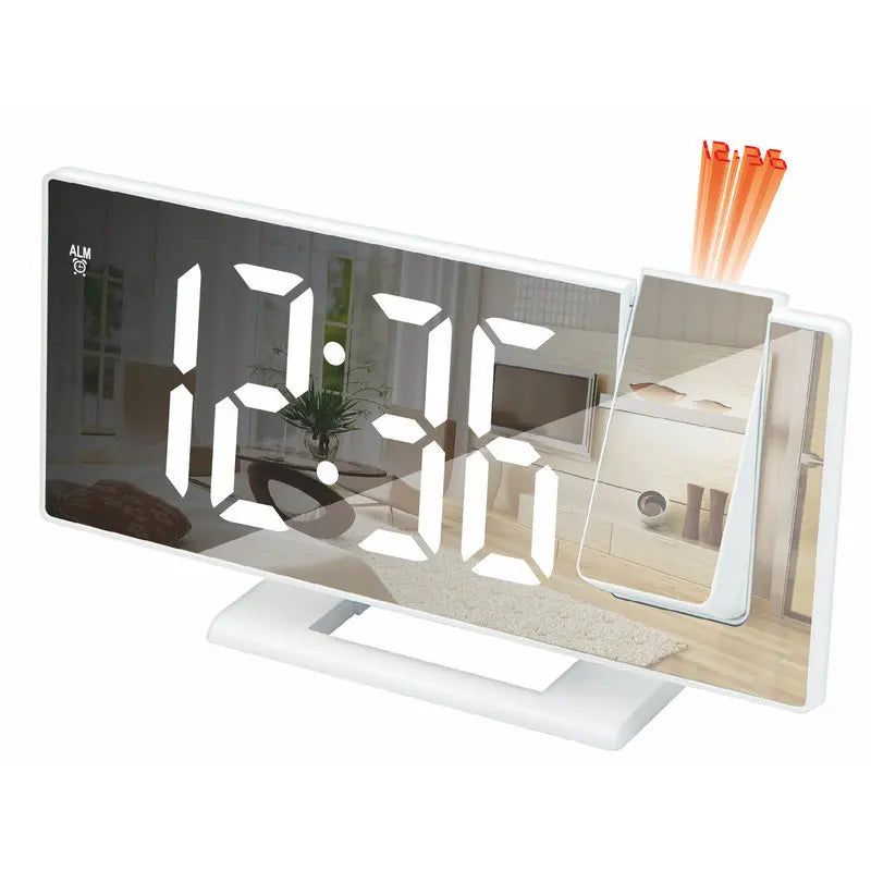 1PC Mirror multifunctional projection alarm clock Intelligent luminous clock Bedroom large screen projection clock