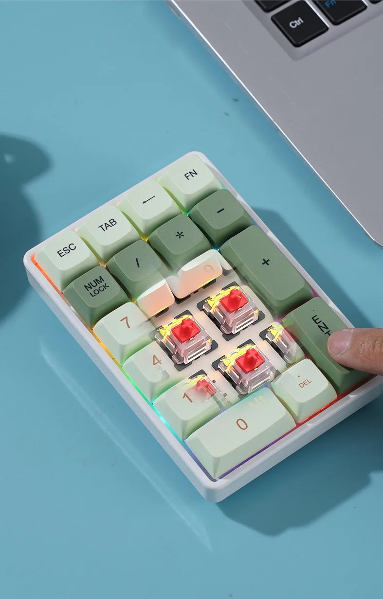 K21 21-Key Mechanical Keyboard, BT/2.4Ghz/USB-C Connection, Colourful Lighting, Full Key Hot-Swap for PC Laptops