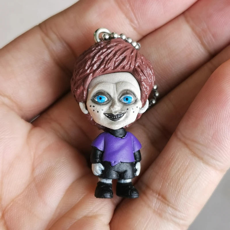 Original MIni Chucky Anime Cartoon Horror Bride Figure Keychain Pendant Collect Movie Film Model Toy Halloween Gift for Adult