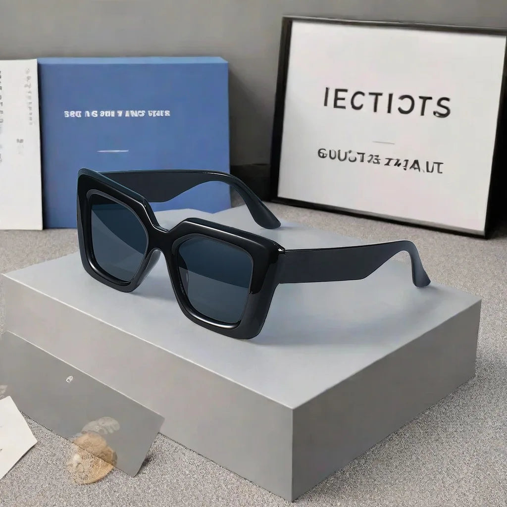 New Vintage Sunglasses Women Men Square Big Frame Sun Glasses Female Brand Designer Retro Shades Fashion Cat Eye Oculos De Sol ﻿