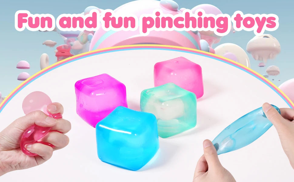 Squishy Ice Cube Fidget Toy Square Shape Squishy Stress Ball Squeeze Toys Stress Relief Sensory Toy For Kids Adults Gift