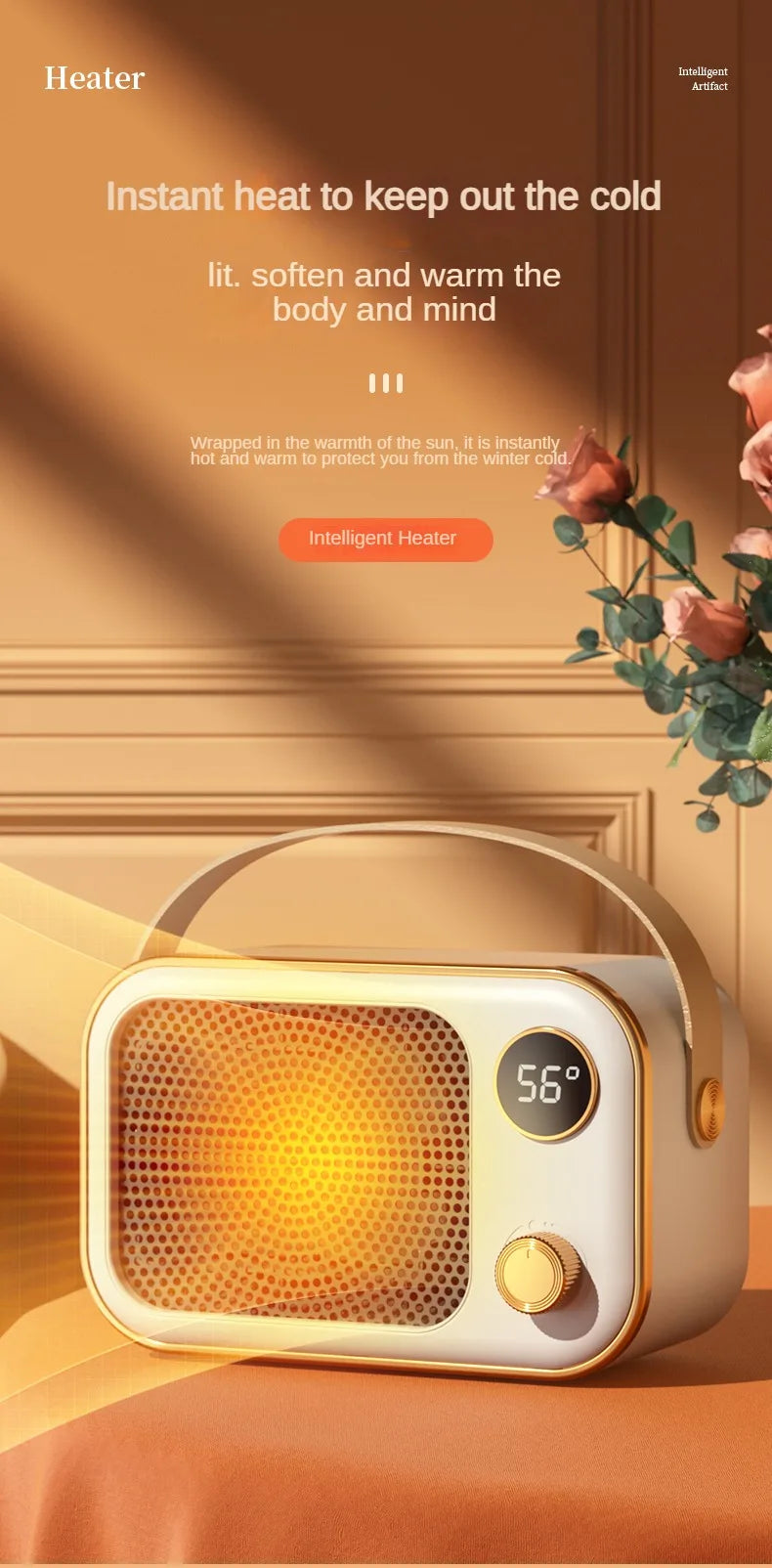 1200W Electric Heater Fan Portable Desktop Fan Heating Warm Air Blower Hand Foot Radiators Home Office Room Warmer Machine 220V