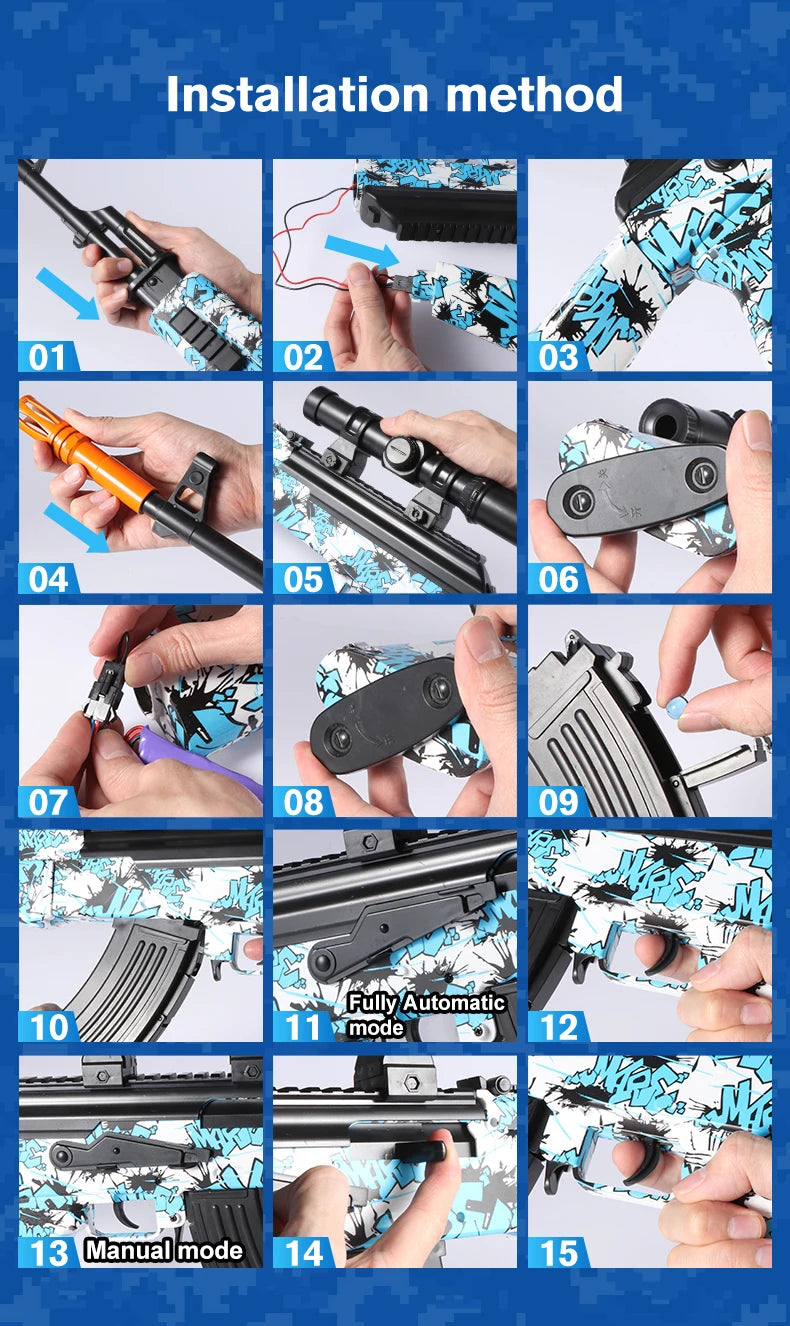 M416 Electric Blaster Gun Set, High Precision Shooting Toy, Perfect Outdoor Toy Gift for Birthday (Bullets Excluded)