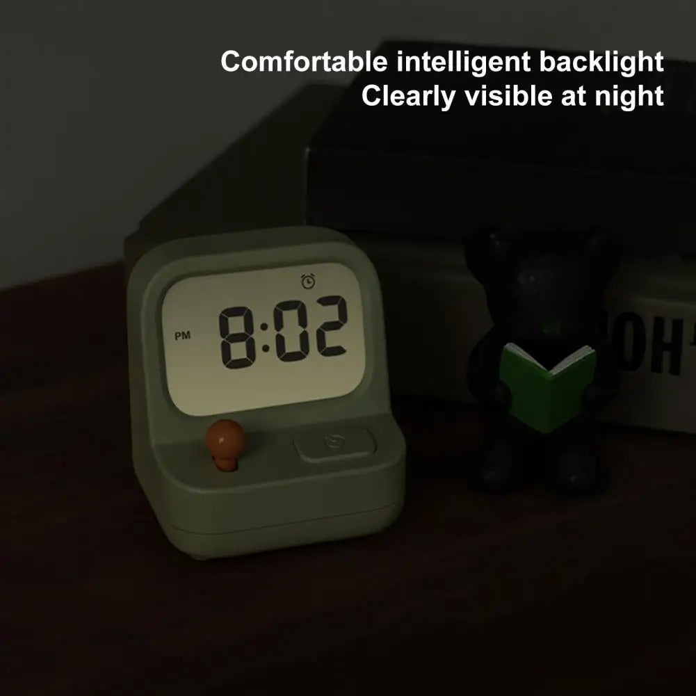 Creative Retro Mini Handheld Game Machine Alarm Clock Kids Cute Digital Clock Multi Function Coundown Snooze Desk Table Clock