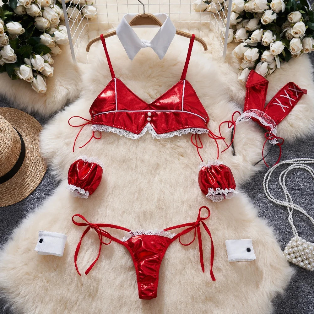 New In Christmas Red Short Dress Sexy Sequin Slim Bodycone Dress Strap Club Party Night Dress Rrotic Bunny Cosplay Mini Dress