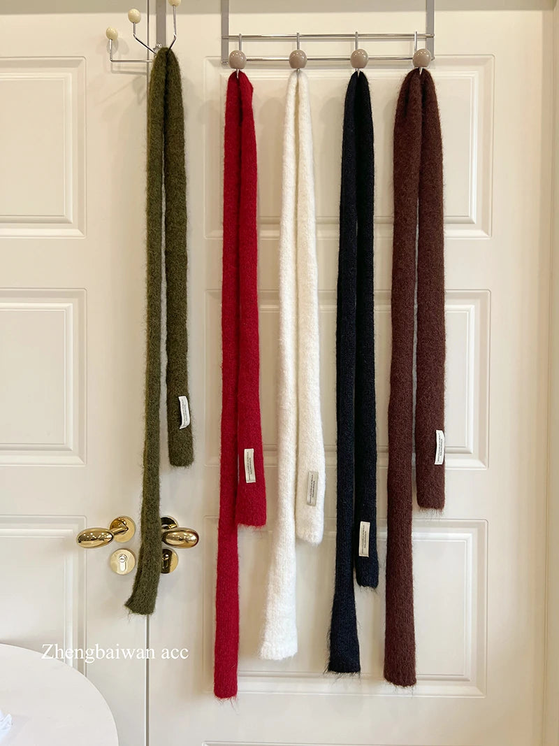 Korean Designer New Y2k Thin Scarf Women's Autumn Winter Long Soft Sticky Scarf Narrow Edition Decoration Small Scarf Versatile