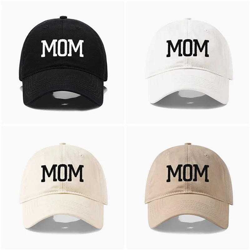 DAD MOM Embroidery Pure Cotton Baseball Cap Fashion Women Men Hat Sport Visors Snapback Cap Sun Hat Breathable Outdoor Caps