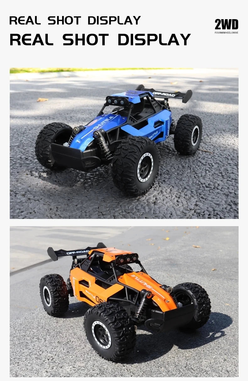 Radio 1:16 Model RC Car With LED Lights 2WD Off Road Remote Control Racing Drift Climbing Vehicle Cars Toys Gifts for Boys Girls