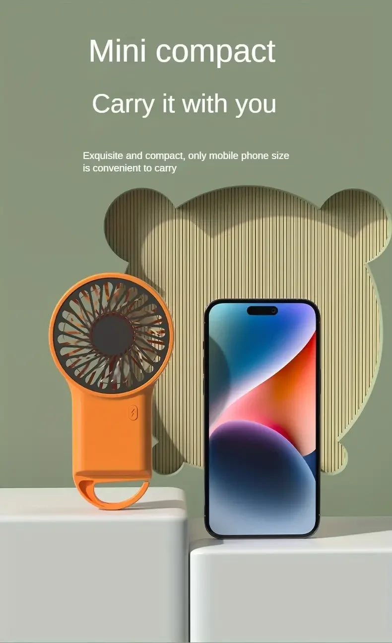Portable Mini Fan With Carabiner,USB Rechargeable Silent Foldable Table Fan, Handheld Pocket Fan For Home Office Travel