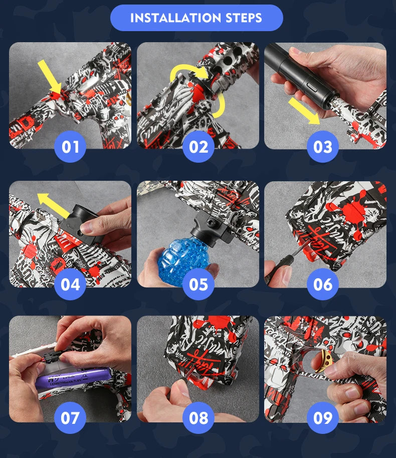 M416 Electric Blaster Gun Set, High Precision Shooting Toy, Perfect Outdoor Toy Gift for Birthday (Bullets Excluded)