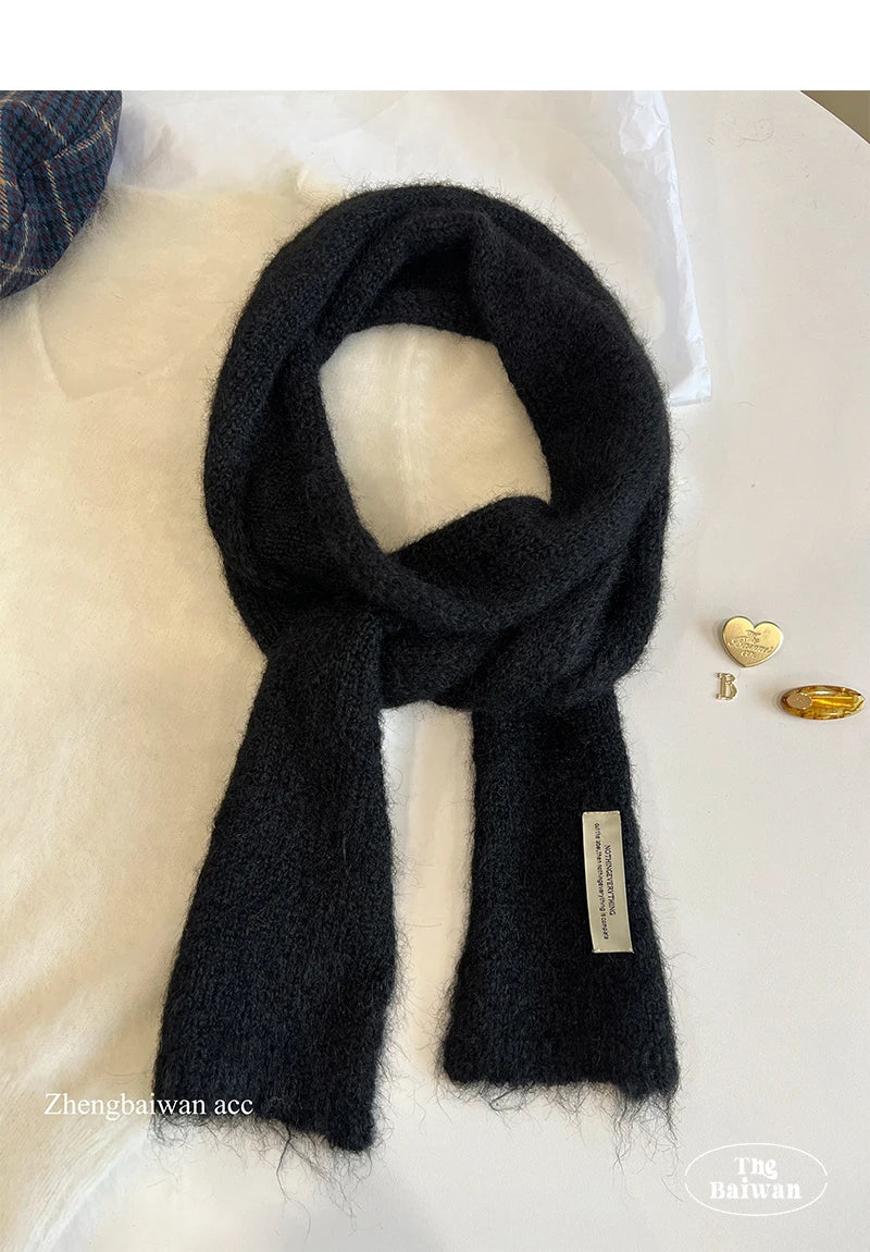 Korean Designer New Y2k Thin Scarf Women's Autumn Winter Long Soft Sticky Scarf Narrow Edition Decoration Small Scarf Versatile