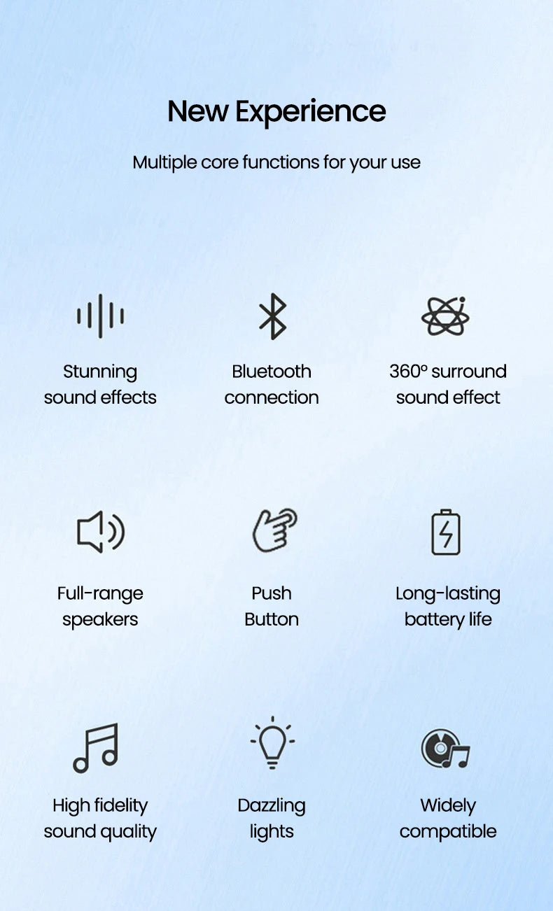 Portable Bluetooth 5.0 Speakers RGB Light HD Sound Mini Desktop Wireless Speaker Loudspeaker for Home Party Outdoor Bike