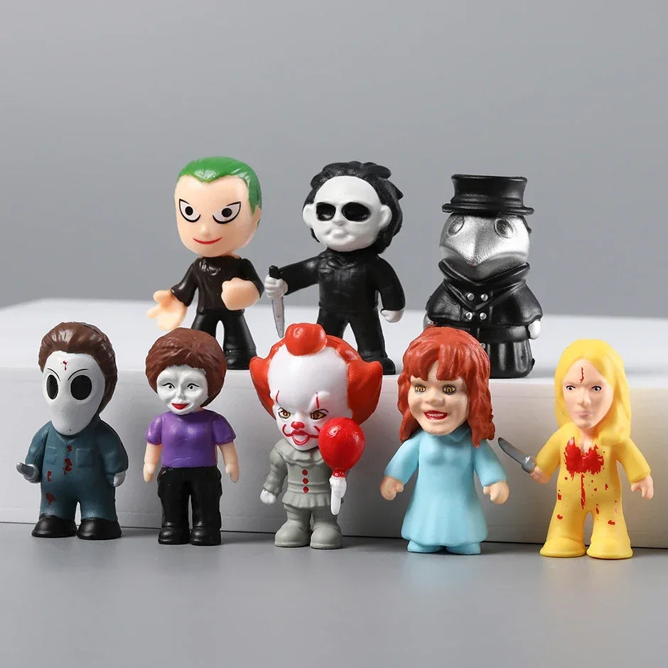 24pcs/set Horror Movie Character Collectible Figures Model Toys Q Version Dolls