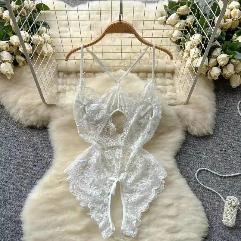 Japanese Sexy Print Kimono Slim Fit V-Neck Nightgown Loose Petal Sleeves Women's Erotic Lingerie Mini Irregular Patchwork Dress