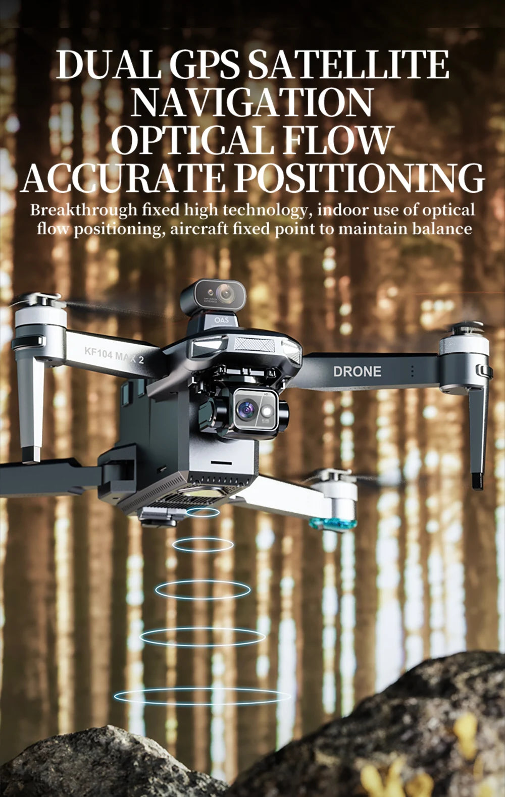 KF104 MAX2 4K Dual Camera Professional Drone with Screen RC Quadcopter GPS Wide Angle 3-Axis Gimbal Obstacle Avoidance Aircraft