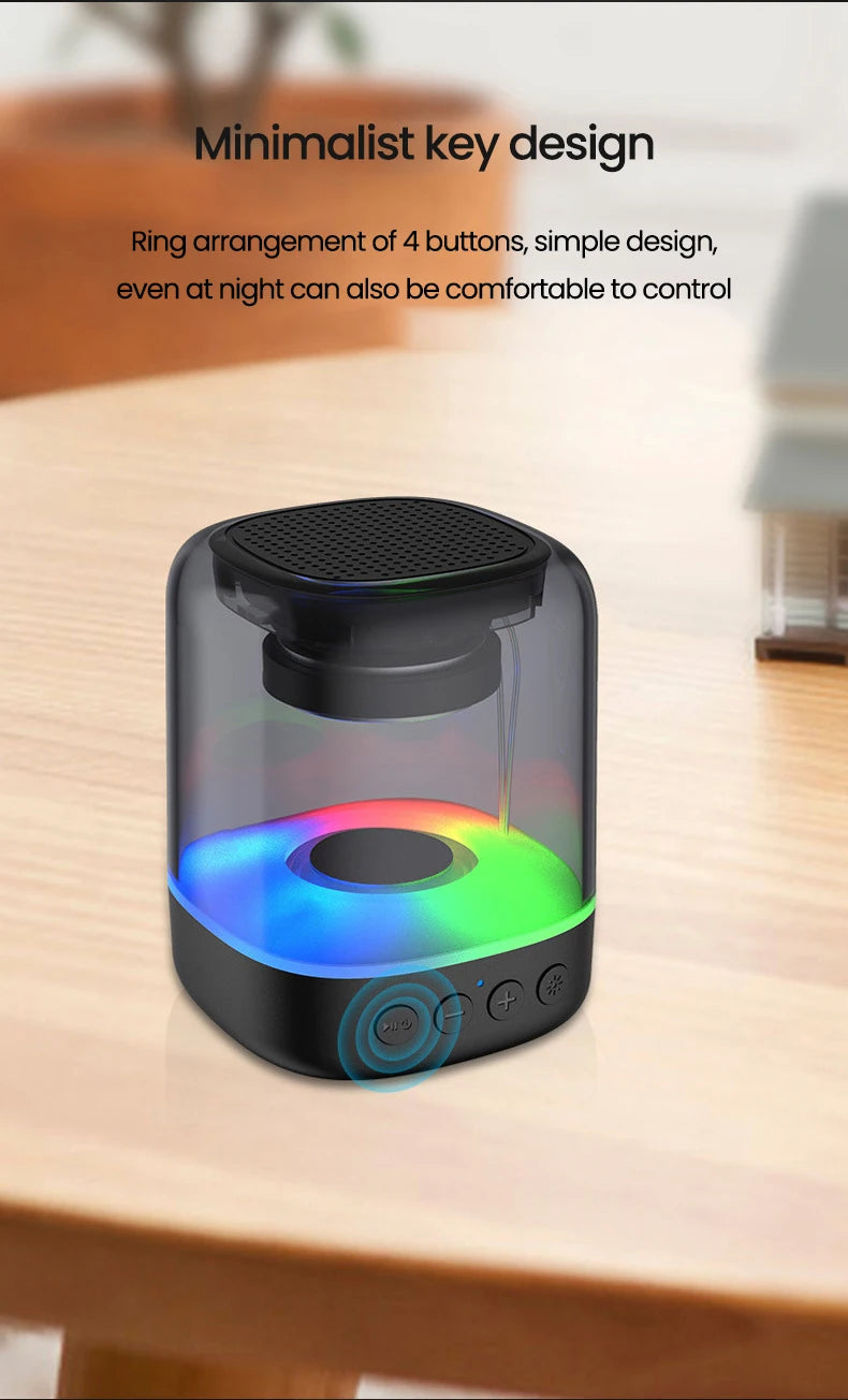 Portable Bluetooth 5.0 Speakers RGB Light HD Sound Mini Desktop Wireless Speaker Loudspeaker for Home Party Outdoor Bike