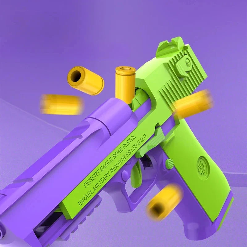 New Selling Carrot Gun 1911 Hand Grab toys Air-Hung Colt Model Decompression  Continuous Throwing Shell Children Toy