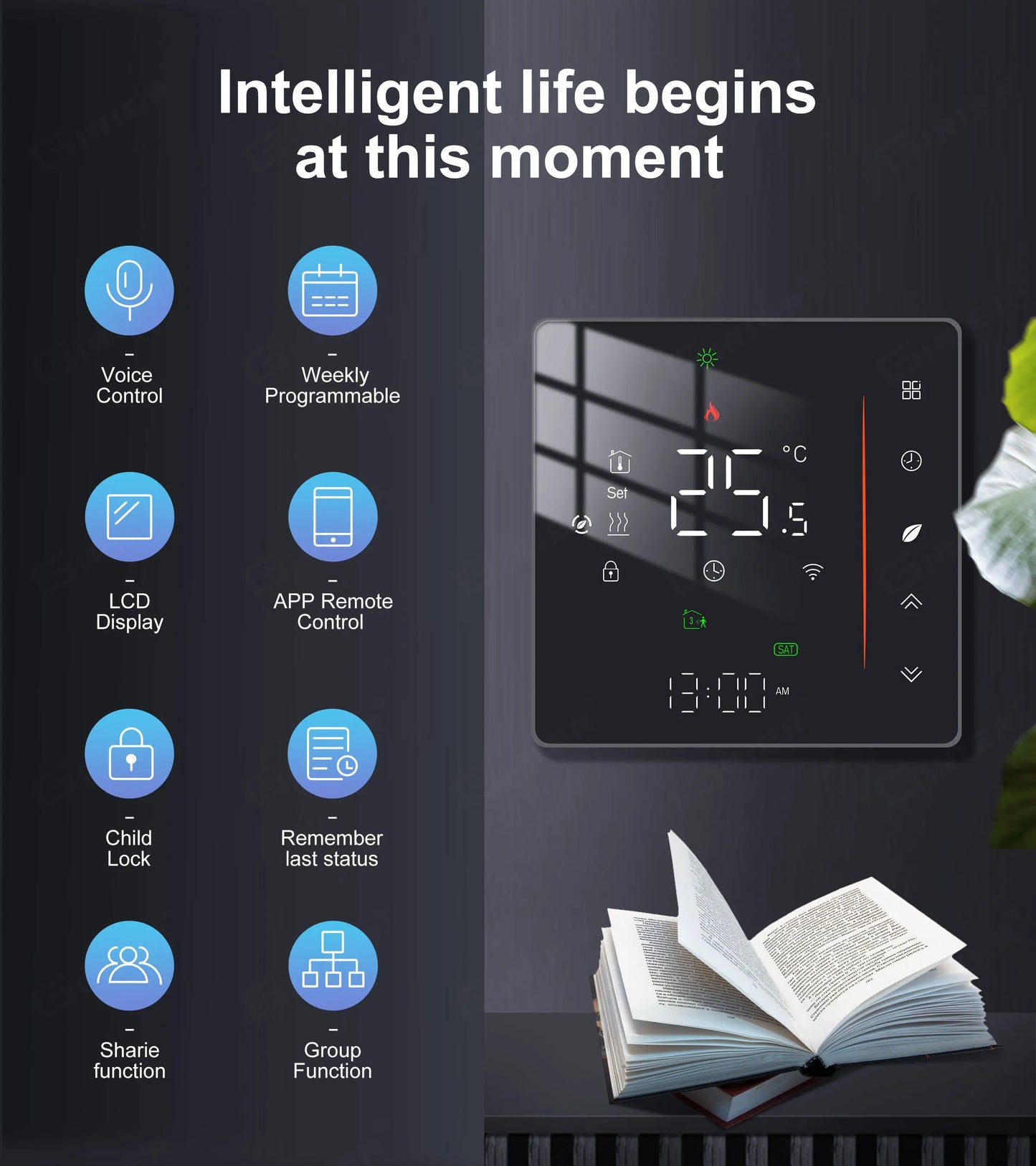 GIRIER Tuya Smart WiFi Thermostat for Water/Electric Heating/Gas Water Boiler Temperature Controller Works with Alexa Hey Google