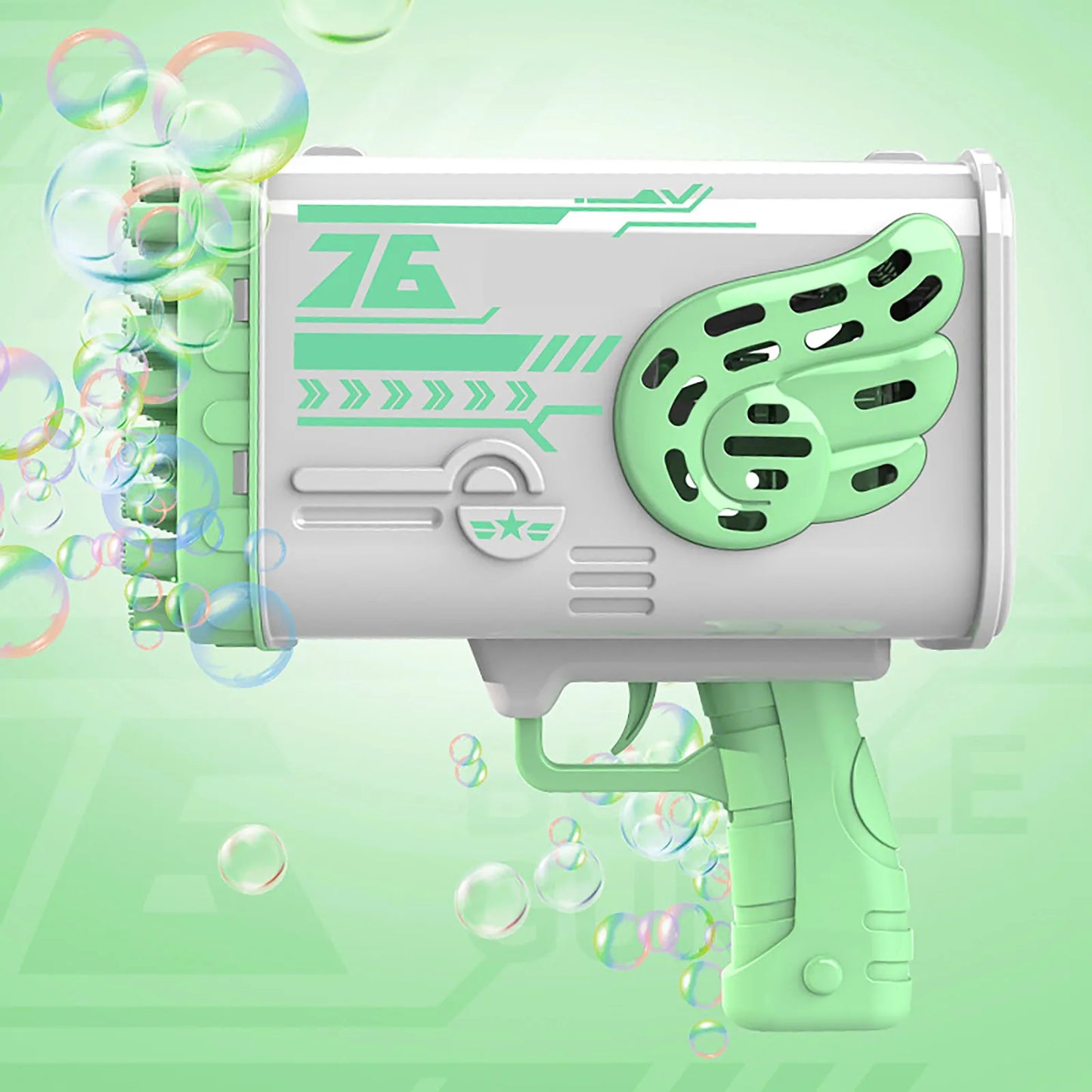 69Holes Rocket Bubble Gun ，Automatic Bubbles Machine Gun Launcher Shape Blower Soap Toys For Kid Bubble Machine Party Supplies