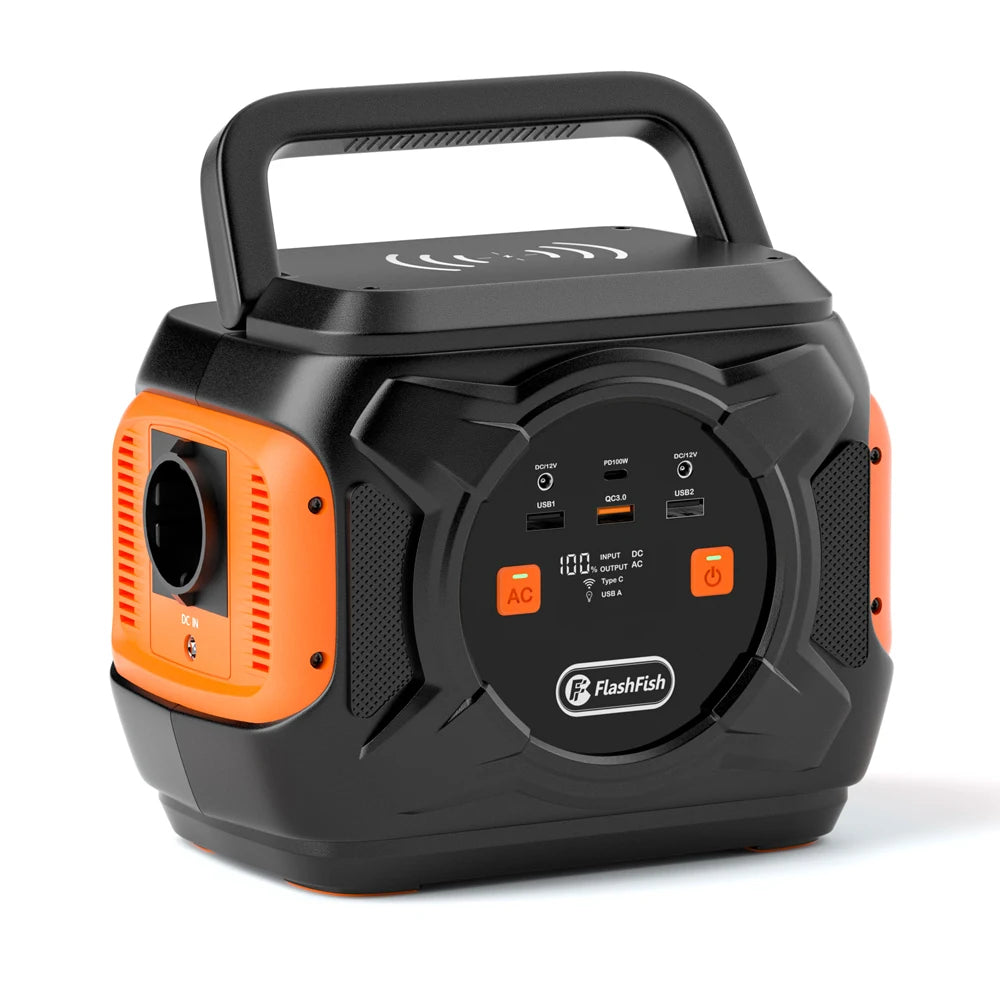 Flashfish Power Station 320W Portable Solar Generator 110V 230V Pure Sine Wave AC Output 292Wh Power Supply For Outdoor Camping