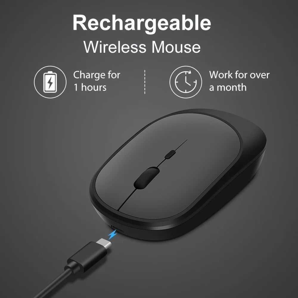 Wireless Mouse Rechargeable Mouse Gamer Dual Modes Bluetooth-compatible 2.4G USB Mute Mice For Laptop Pad Tablet Macbook Mause