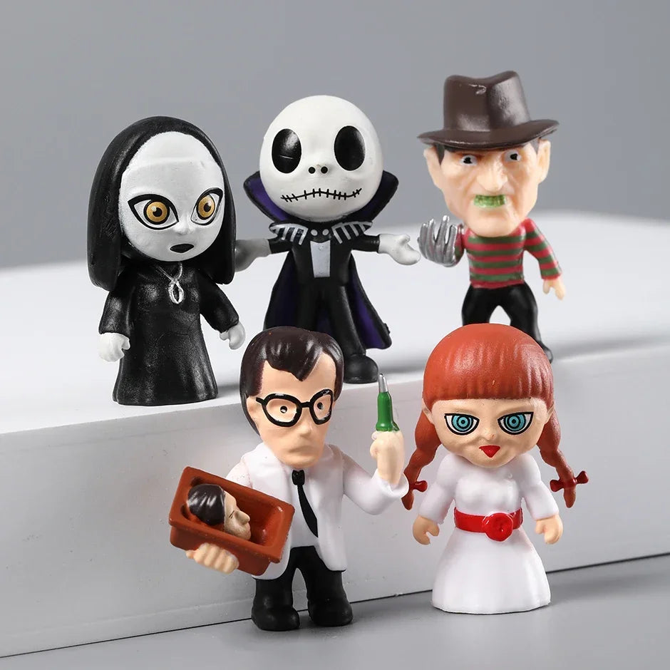 24pcs/set Horror Movie Character Collectible Figures Model Toys Q Version Dolls