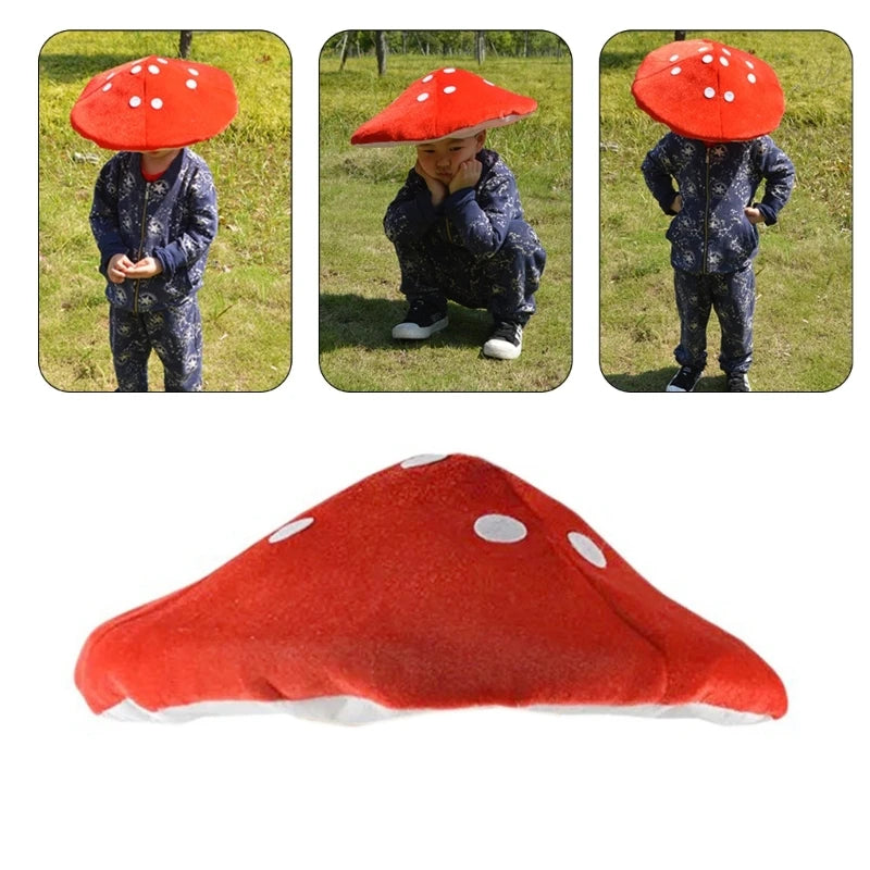 Adult Stuffed Mushroom Hat Christmas Party Plush Hat Adult Carnivals Photography Hat Halloween Party Festival Hat