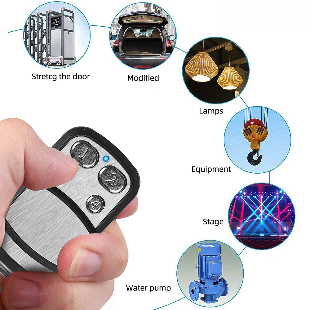 433MHz Copy Remote Control 4 Buttons Electronic Gate Control Universal Garage Door Remote Car Key Duplicator Smart Home