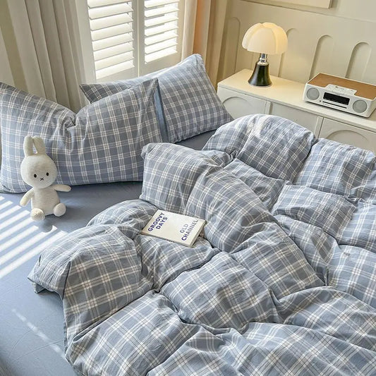 Classic Duvet Cover Set with Pillowcases Flat Sheet Nordic Style No Comforter 2025 New Bedding Kit Double Twin Size Bed Linens