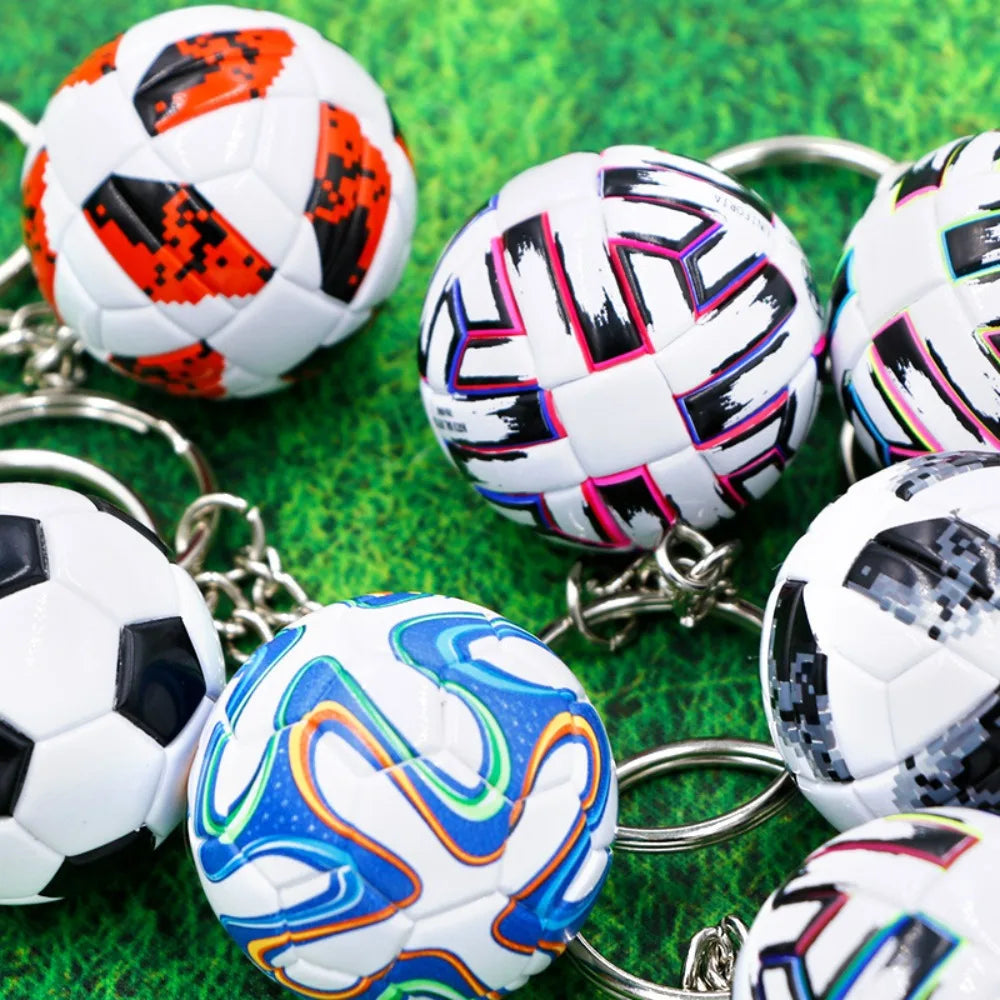 Leather Football Keychain New Exquisite Key Chain Souvenir Decoration Toy Keyring Ring School Reward for Kid Pendant Accessory